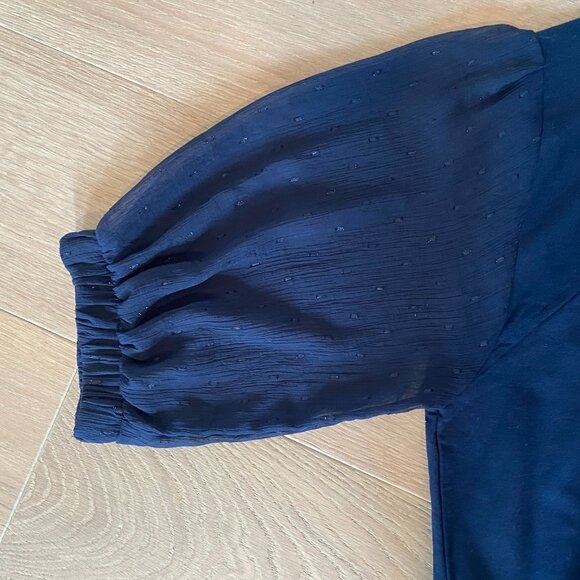 Express Metallic Clip Dot Sleeve Top Size Large - Picture 6 of 8